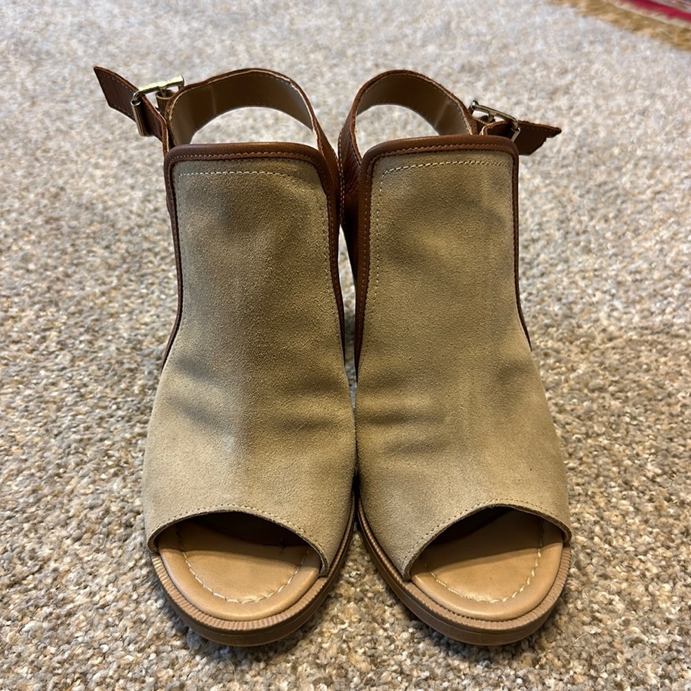 Open toe Coach heels